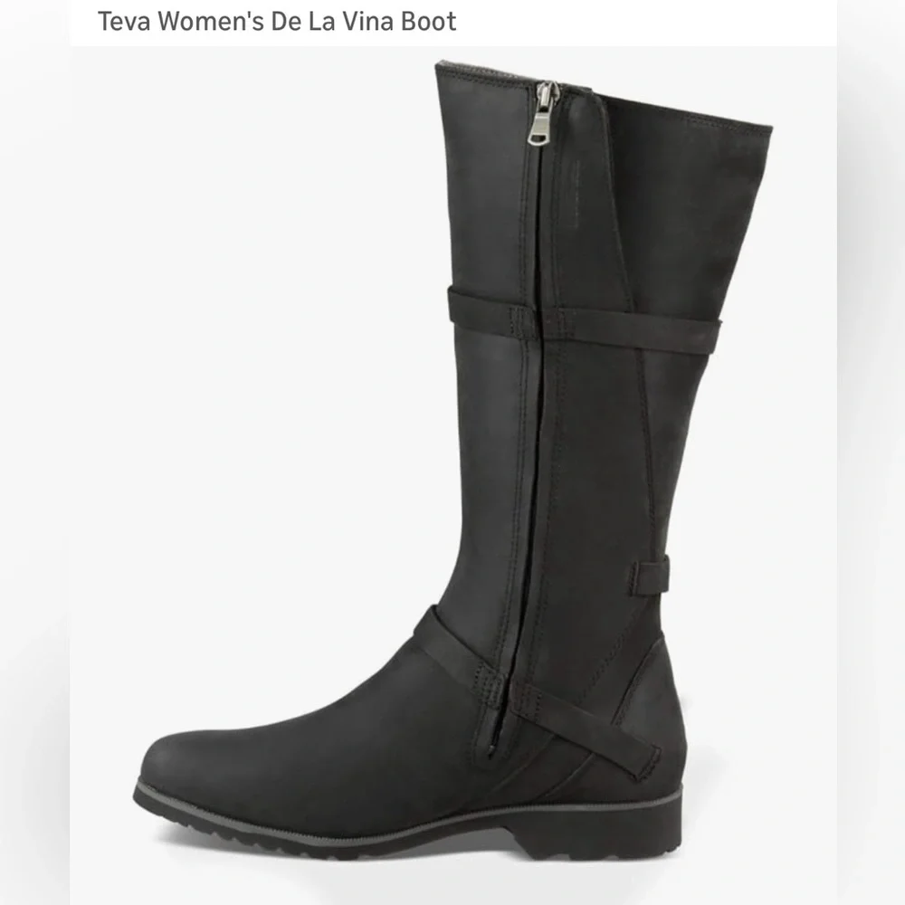 Teva women’s Size US 8.5 / EU 39.5 waterproof black leather boots. Style 1003011